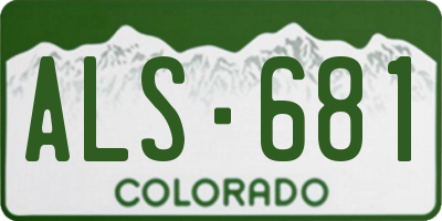 CO license plate ALS681