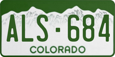 CO license plate ALS684
