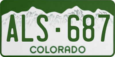 CO license plate ALS687
