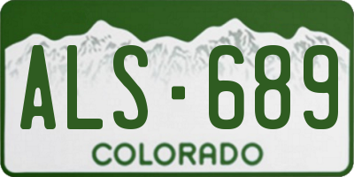 CO license plate ALS689