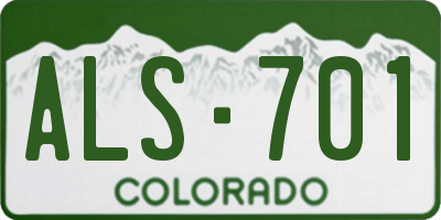 CO license plate ALS701