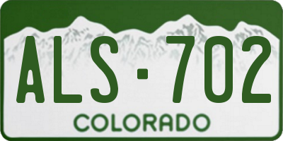 CO license plate ALS702