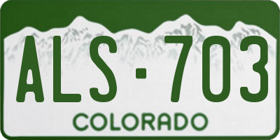 CO license plate ALS703