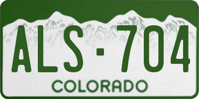 CO license plate ALS704