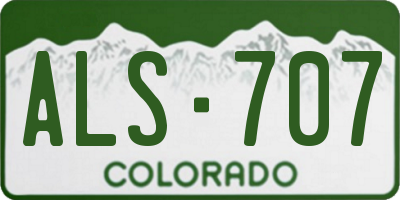 CO license plate ALS707