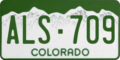 CO license plate ALS709