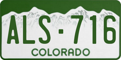 CO license plate ALS716