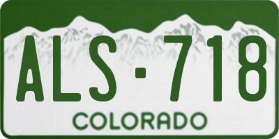 CO license plate ALS718