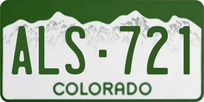CO license plate ALS721