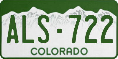CO license plate ALS722