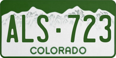 CO license plate ALS723