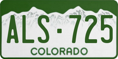 CO license plate ALS725
