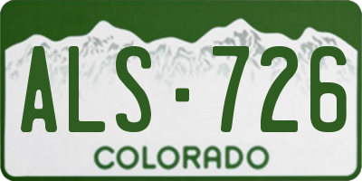 CO license plate ALS726