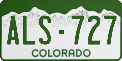 CO license plate ALS727