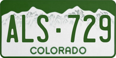 CO license plate ALS729