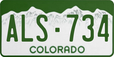 CO license plate ALS734