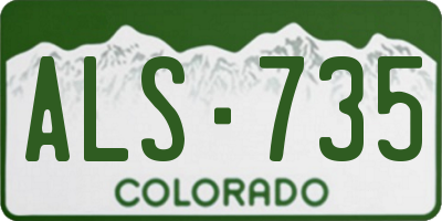 CO license plate ALS735