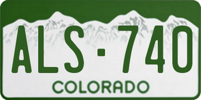 CO license plate ALS740