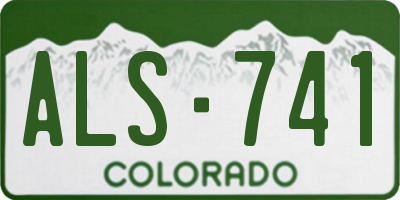 CO license plate ALS741