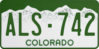CO license plate ALS742