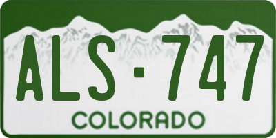 CO license plate ALS747