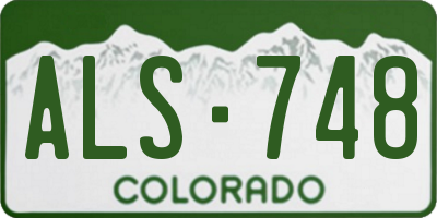 CO license plate ALS748