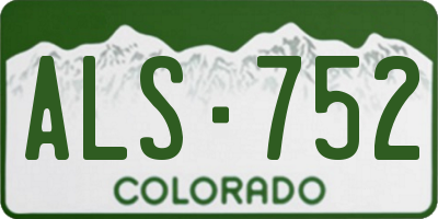 CO license plate ALS752