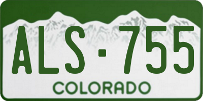 CO license plate ALS755