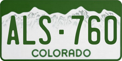 CO license plate ALS760