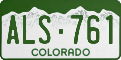 CO license plate ALS761
