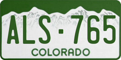 CO license plate ALS765