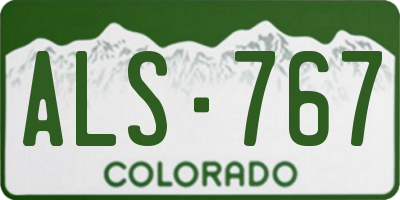 CO license plate ALS767