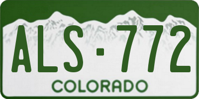 CO license plate ALS772