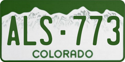 CO license plate ALS773
