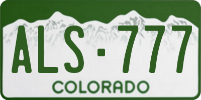 CO license plate ALS777
