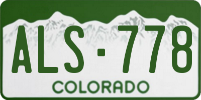 CO license plate ALS778