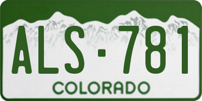 CO license plate ALS781