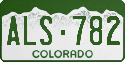 CO license plate ALS782