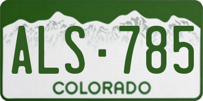 CO license plate ALS785