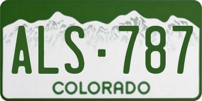CO license plate ALS787