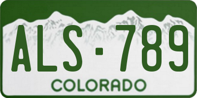 CO license plate ALS789