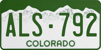 CO license plate ALS792