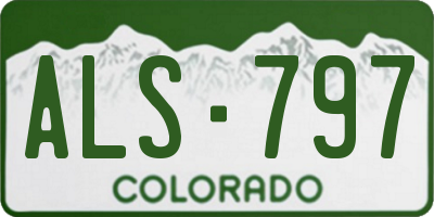 CO license plate ALS797