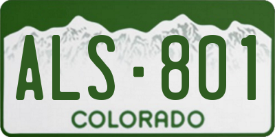 CO license plate ALS801