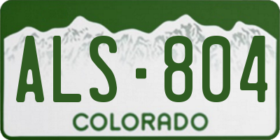CO license plate ALS804
