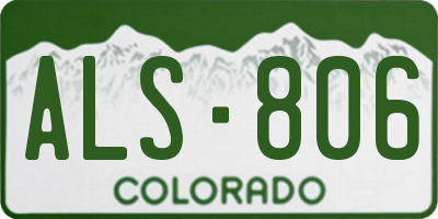CO license plate ALS806
