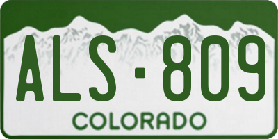 CO license plate ALS809