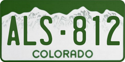CO license plate ALS812