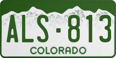 CO license plate ALS813
