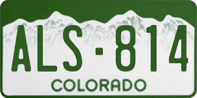 CO license plate ALS814